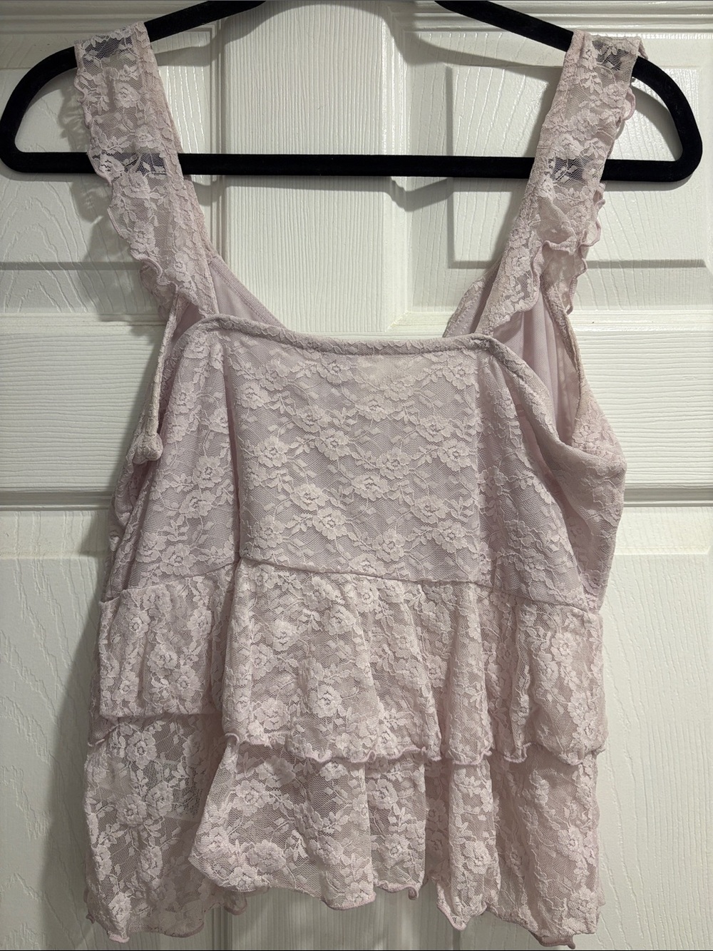 Old Navy Pink Lace Ruffle Tie-Front Tank - Picture 2 of 2